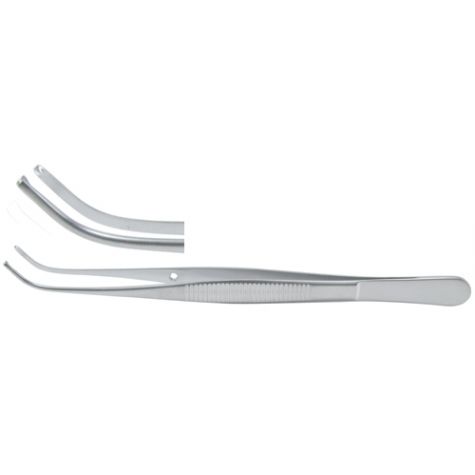 Miltex Semken Tissue Forceps, 4-7/8, Curved, 1X2 Teeth