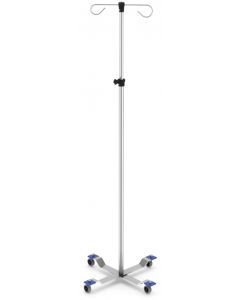 IV Pole, Stainless Steel IV Stand Pole Portable Infusion Stand IV Bag  Holder with 2 Hooks for Hospital and Home, Adjustable Height